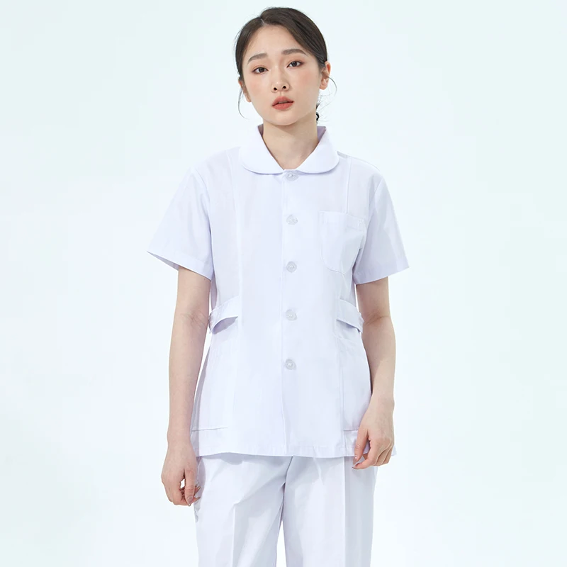 

Scrub Uniform Women Fashionable and Comfortable Waist Tie Dental Clinic Work Wear Staff Nurses Doll Collar Nurse Uniform Sets