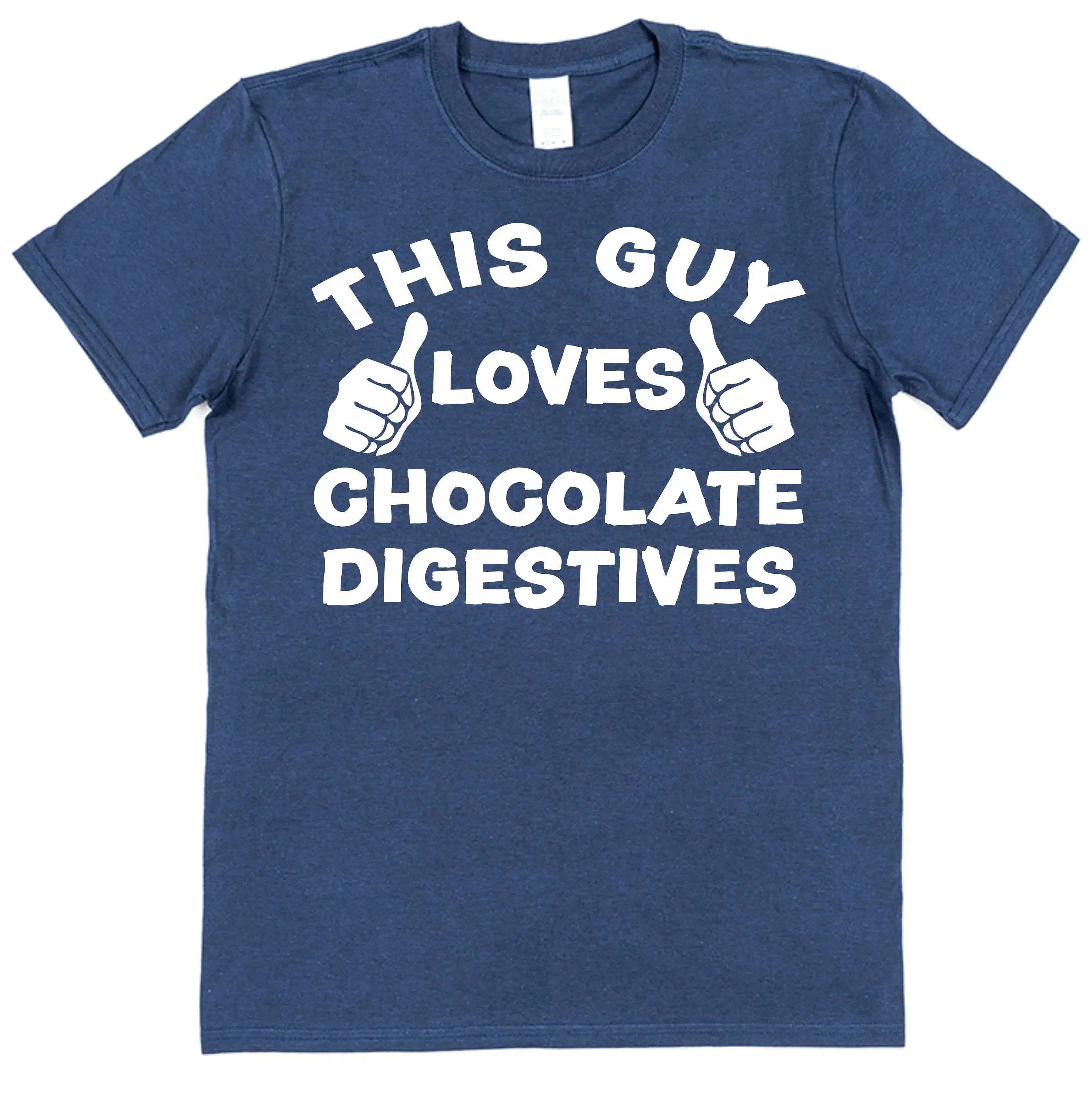 This Guy OR Girl Loves Chocolate Digestives T Shirt for Adults Children Retro Biscuit British Food Lover New Cotton