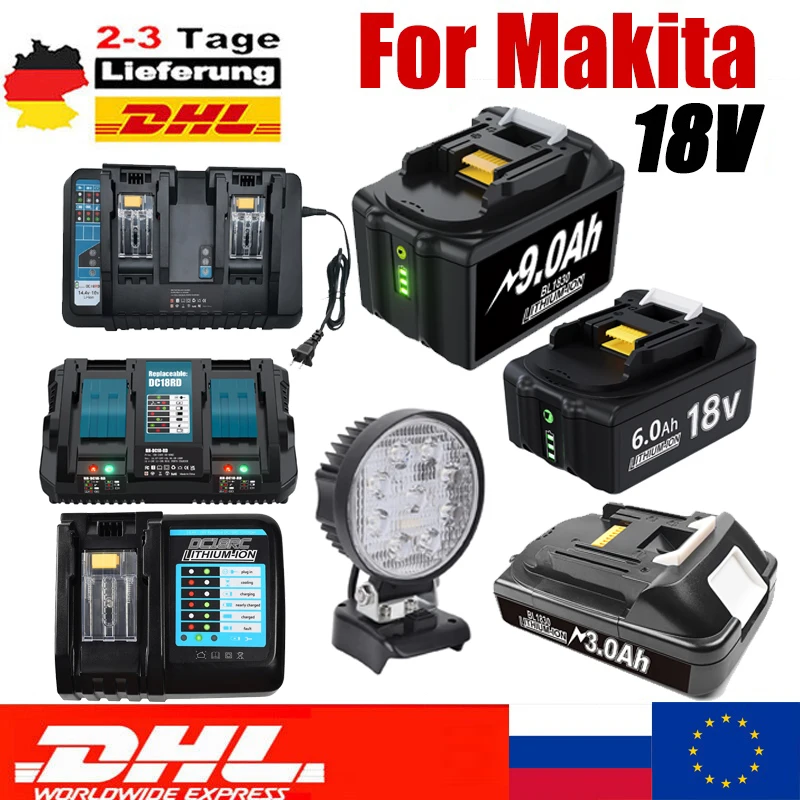 BL1850 For Makita 18V Battery Rechargeable Battery 18650 Lithium-ion Cell Suitable For Makita Power Tool BL1860 BL1830 LXT400