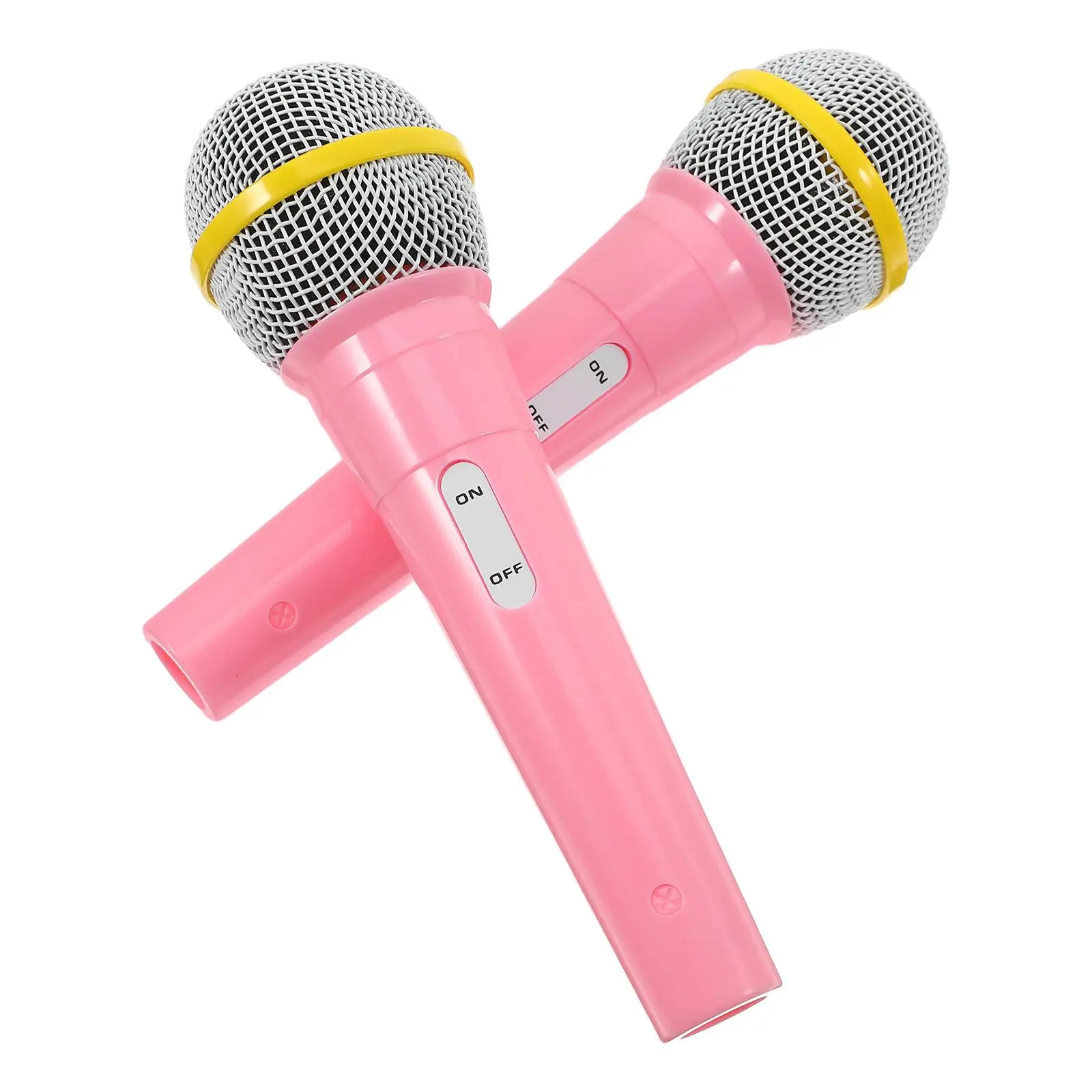 

2 Pcs Microphone Model Plastic Simulated Microphones Photo Prop Pretend Play Toys Kids Simulation