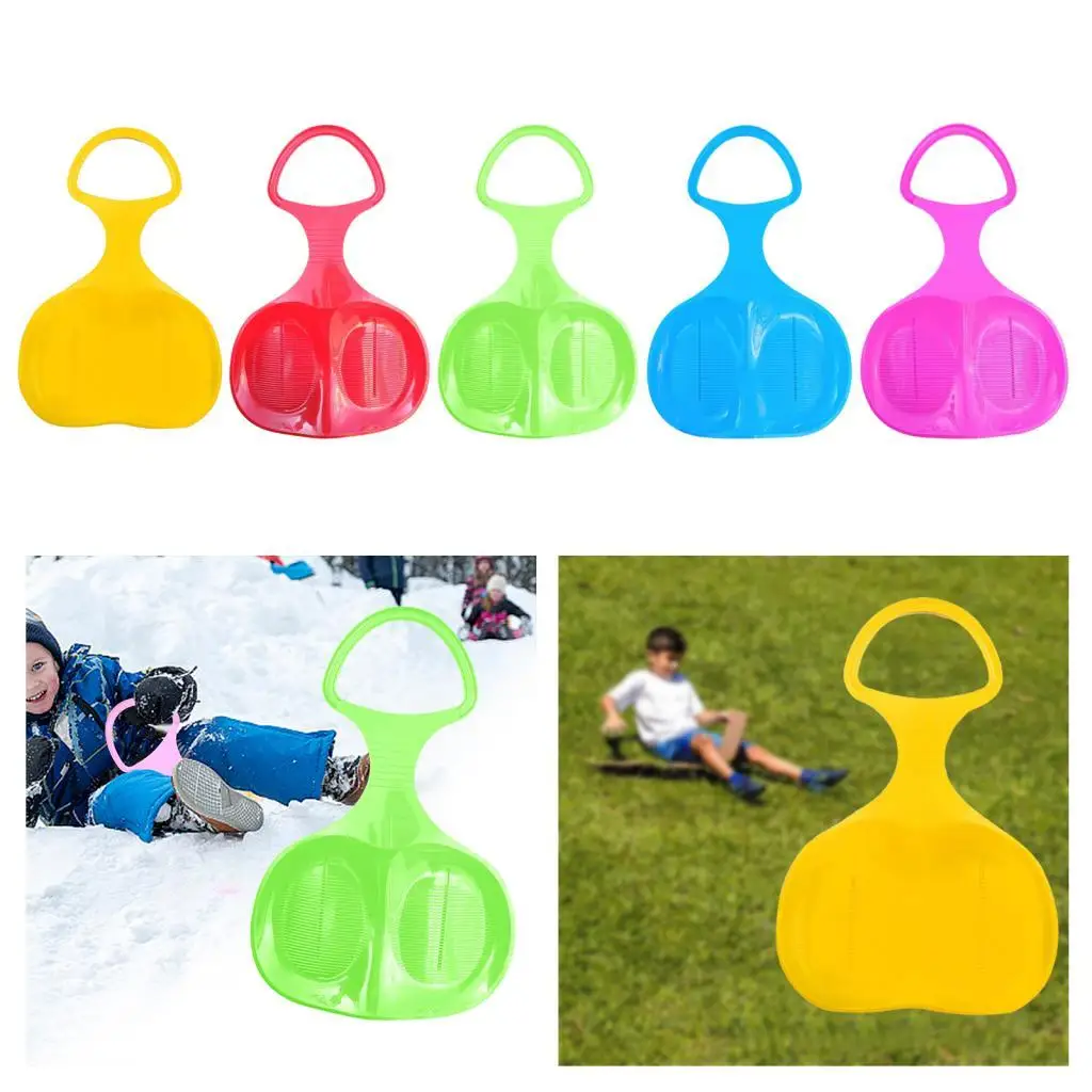 Snow Sled Durable Large Grass Sliding Sled Toboggan with Handle Skiing Board