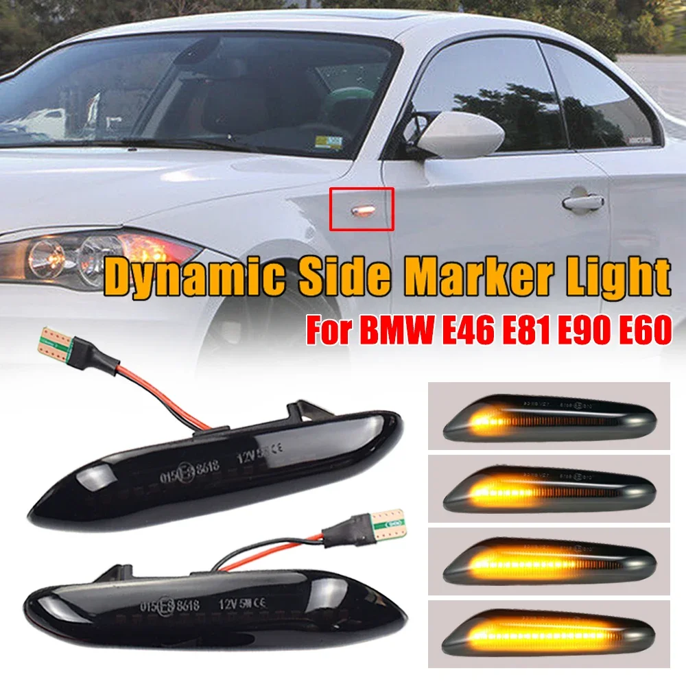 For BMW E60 E61 E90 E91 E92 E93 E81 E82 E88 E46 X3 X1 LED Dynamic Turn Signal Blinker Side Marker Mirror Indicator Light