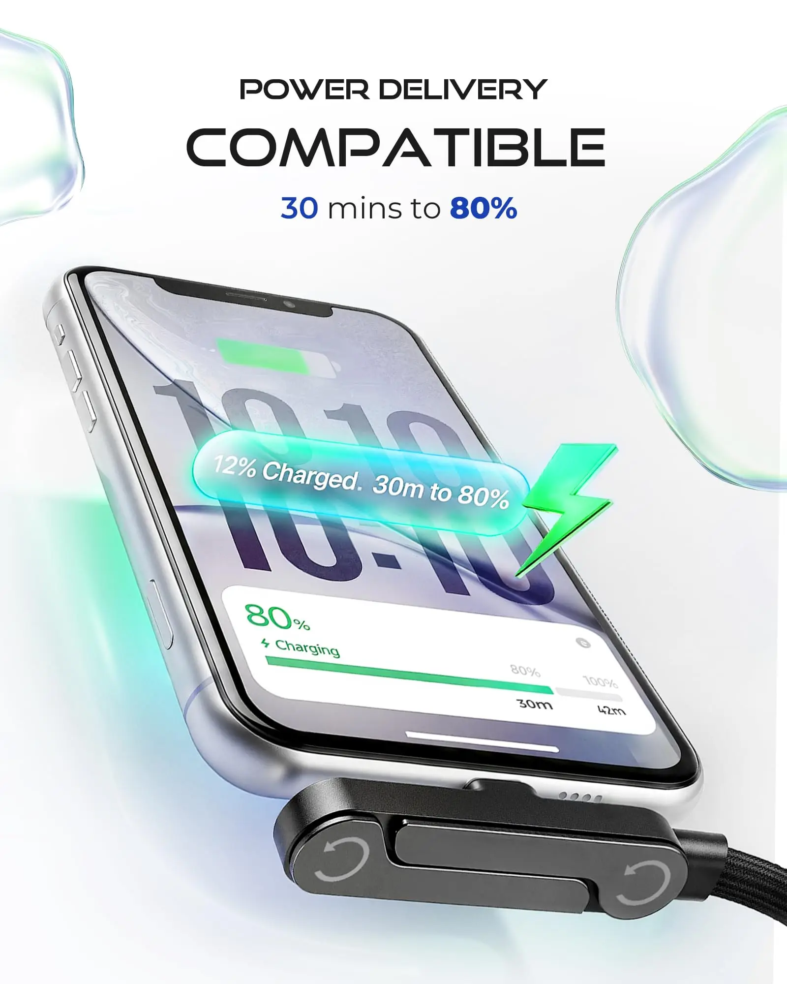 NNBILI 3/1 Stück 240W PD Schnellladekabel USB-C auf Typ-C mit klappbarem Ständer und Handyhalterung für iPhone 18/17/16 Pro, Xiaomi, HUAWEI – Detail 6