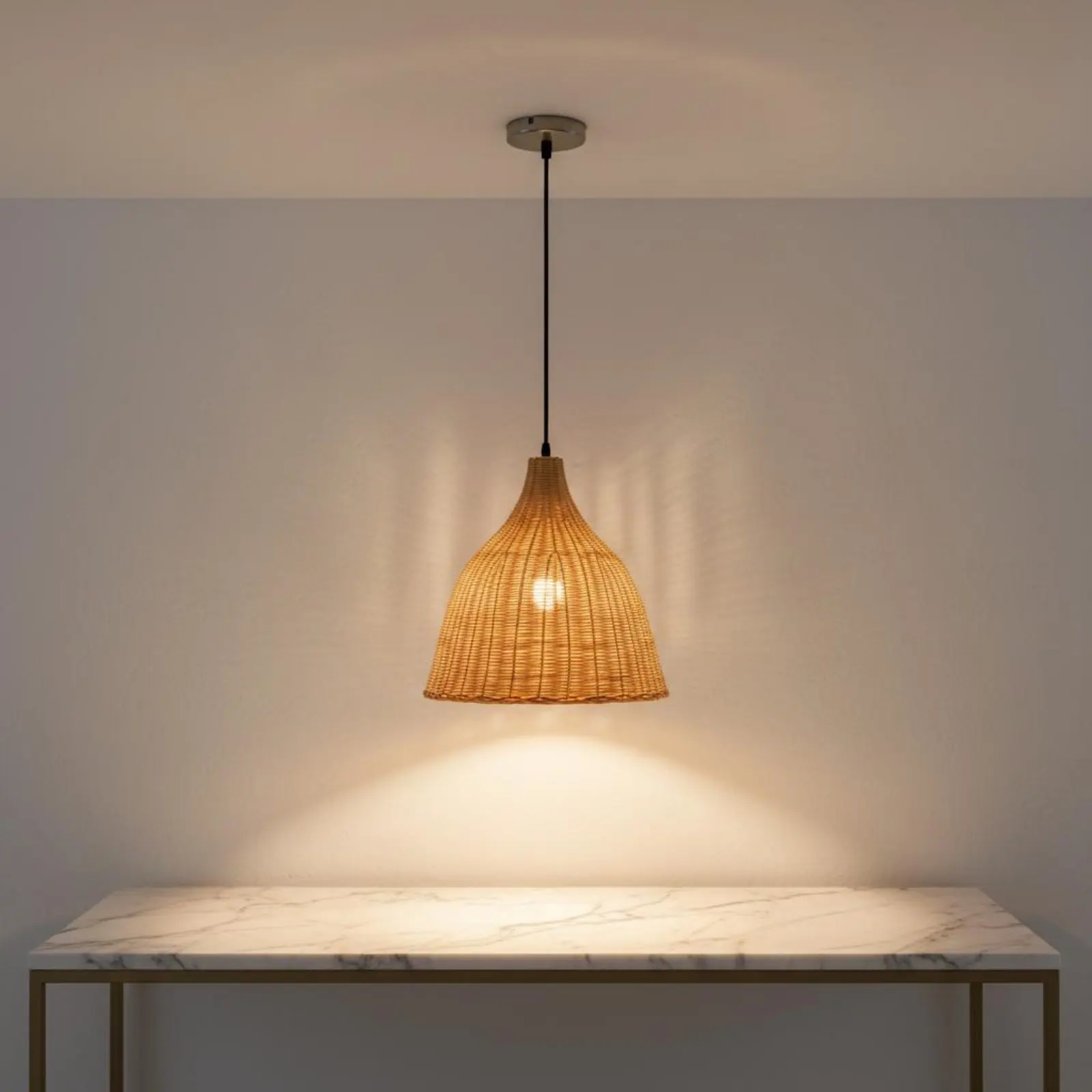 Lámpara de bambú diseño rústica para luz en hogares con gatos y perros - imagen 5