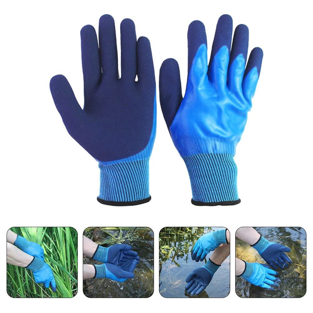 

Catch Fish High Elasticity Fishing Gloves Work Mens Daily Use Anti-skid Yarn Emulsion Reusable Planting Professional