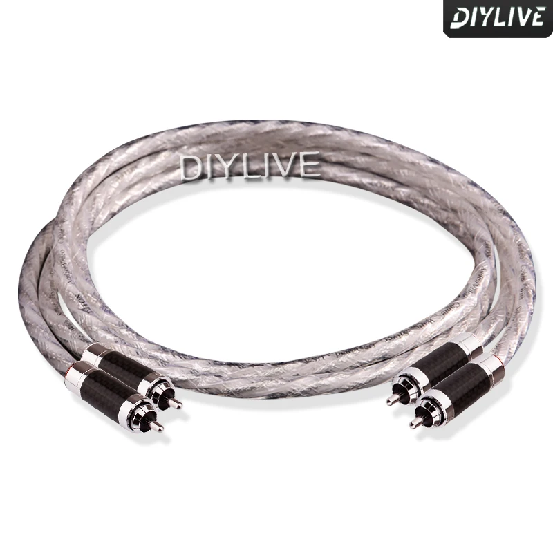 7n Occ Einkristall Kupfer versilbert Doppels child Silber Fieber Audio kabel RCA Doppel Lotus Audio Signal kabel