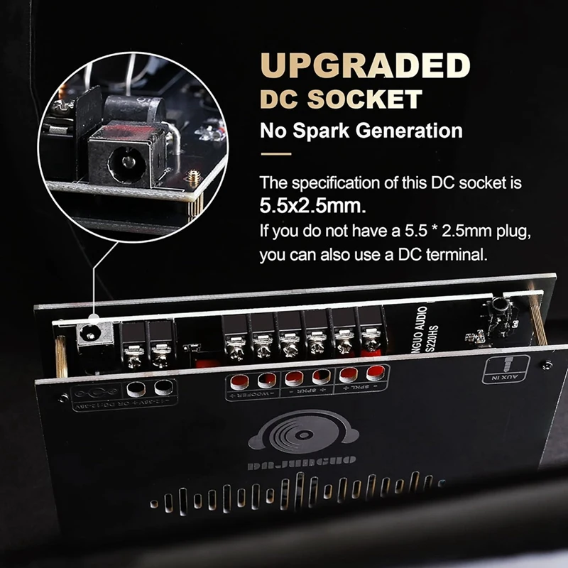 DAJUNGUO 1Set S220HS Bluetooth Power Amplifier Board, 2.1 Channel 12V-38V Audio Power Amplifier Module