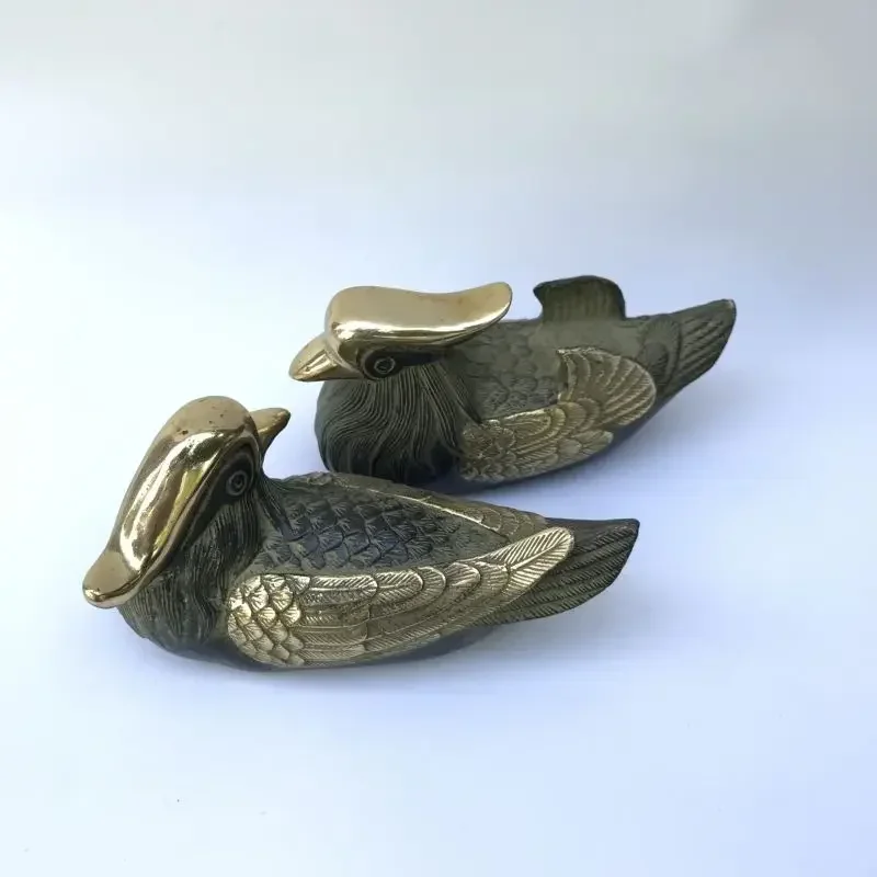 China Brass Archaize Mandarin Duck Crafts Statue A Pair