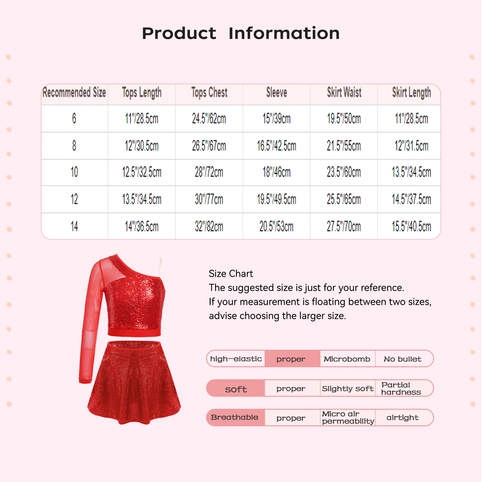 Kids Girls Shiny Sequins Jazz Latin Dance Costumes Sheer Mesh One Shoulder Zipper Crop Top+Skirt Stage Performance Dancewear
