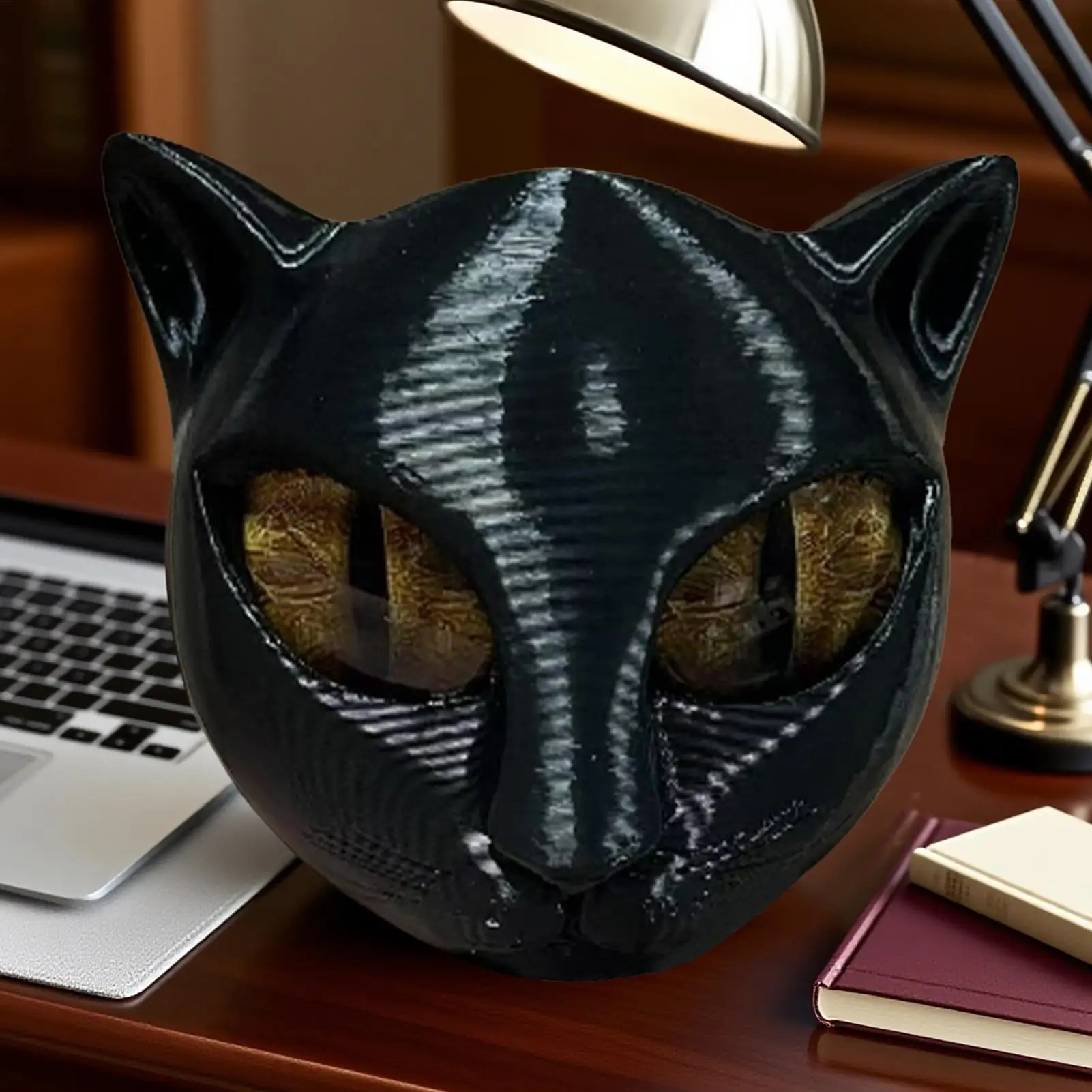 Patung Kepala Kucing Dekorasi Kucing Patung Patung Anak Kucing Dekorasi Karya Seni untuk Ruang Tamu Ruang Belajar Dekorasi Natal Halloween