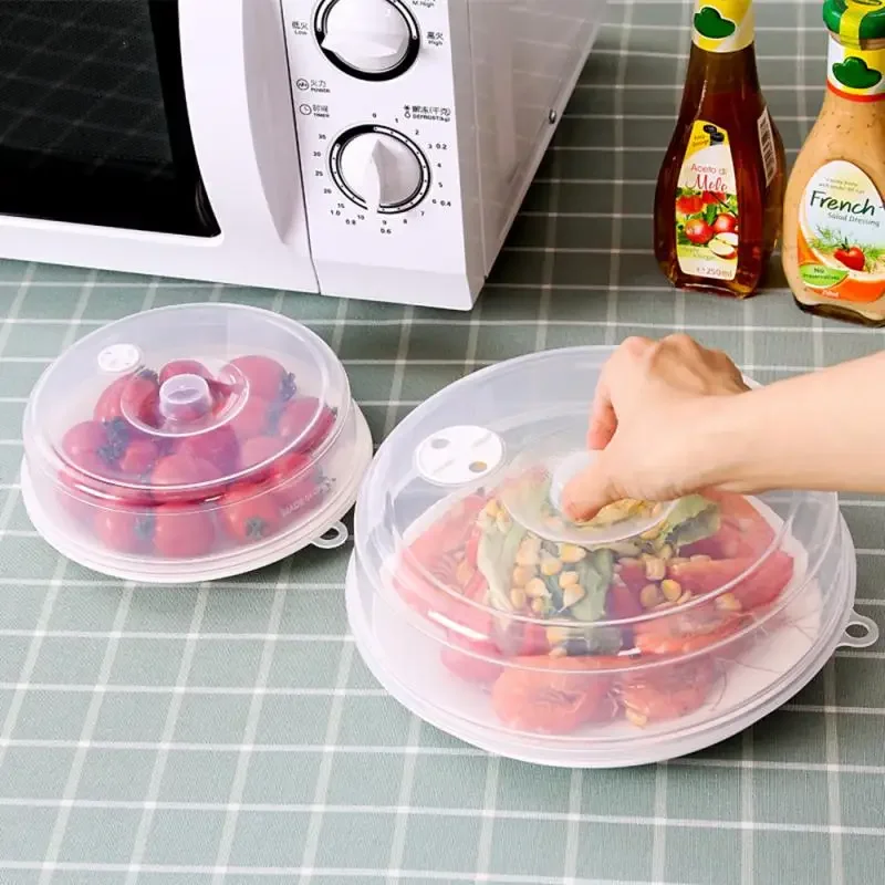 Transparent Round Food Bowl Lid Microwave Oil Lid Plastic Heating Sealing Lid Food Preservation Kitchen Tools Accessories