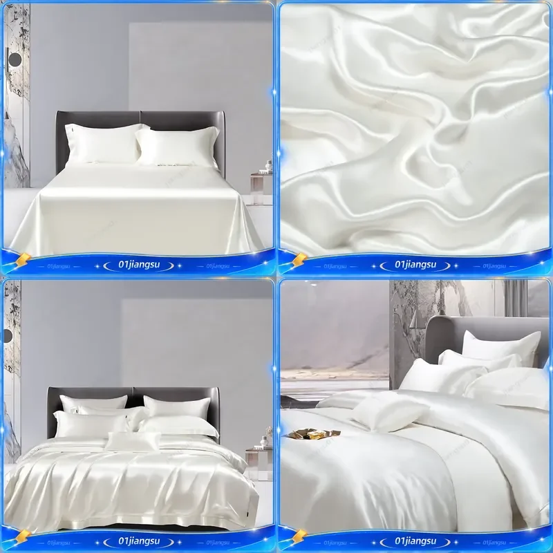 2026 New Luxury 100 Percent Mulberry Silk Fitted Sheet Grade 6A 45cm Deep Pocket King Queen Cal King Size Mattress Cover