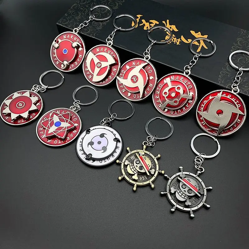 

Naruto Keychain Pendant Bag Decorate Metal Rotable Sharingan Collect Toy Cartoon Uzumaki Naruto Friend Festival Gift Pendant
