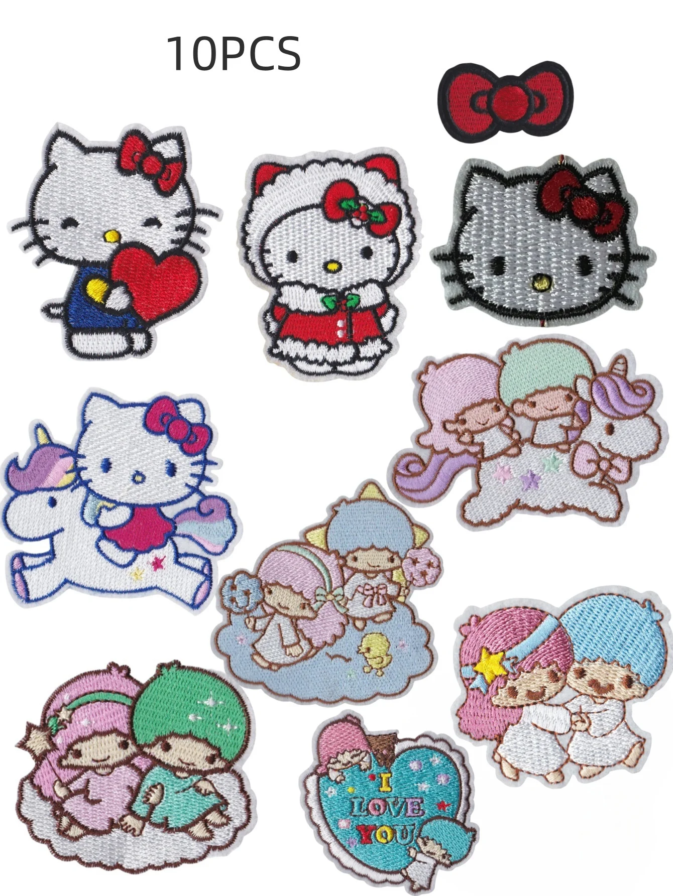 1 قطعة HelloKitty الكرتون لطيف أنيمي الحديد على بقع للملابس تي شيرت حقيبة شوز الملابس ملصقات التطريز القماش ملصق