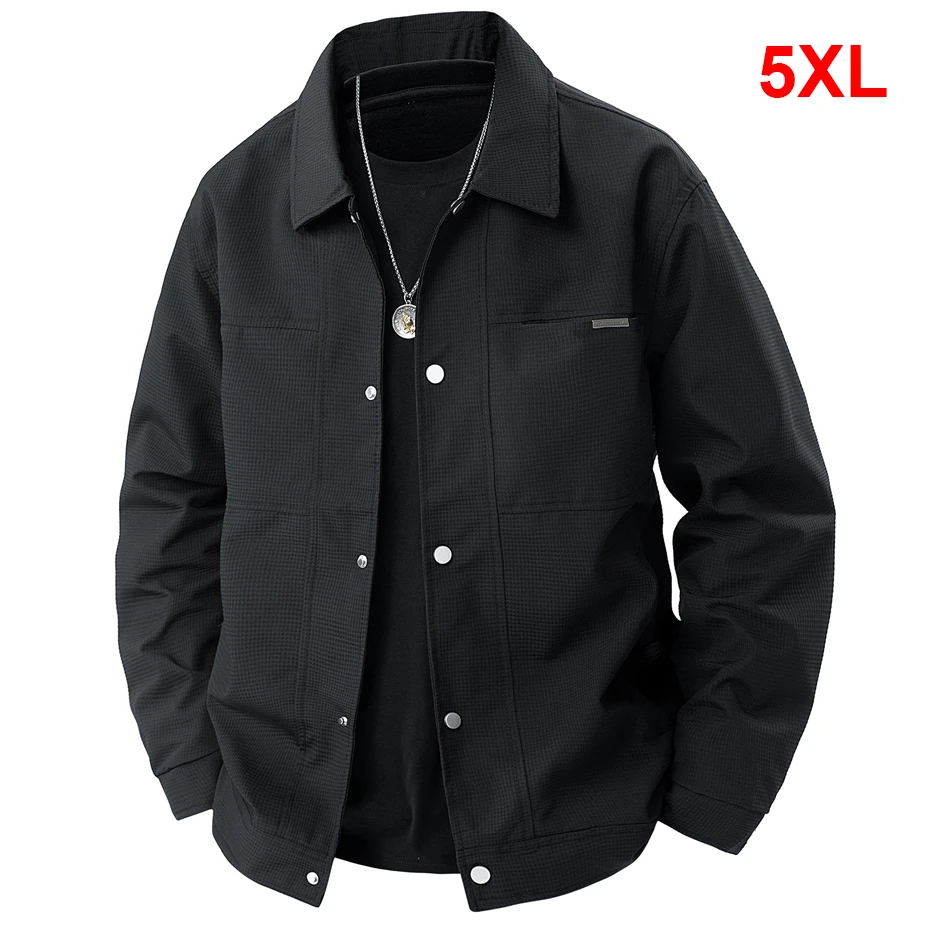 

Spring Autumn Cargo Jacket Men 5XL Plus Size Jackets Coats Male Fashion Casual Solid Color Button Jacket Big Size 5XL