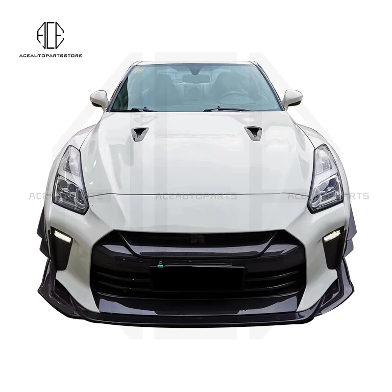 Full Body Kit For Nissan R35 GTR FRP Fiber Carbon Fiber Glass Top-Style Bumper Splitter Diffuser Hood Car Accessories