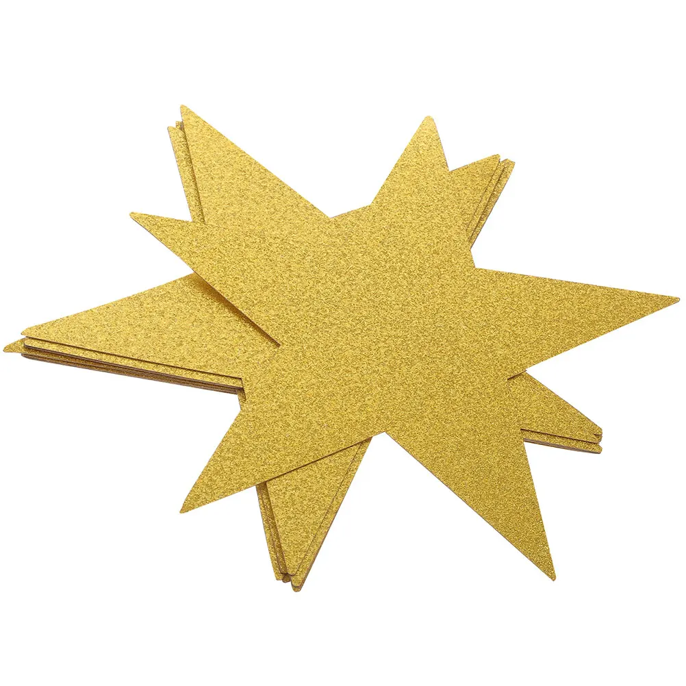 

24 Pcs Gold Confetti Large Star Cutouts Glitter Stars Paper Decorations Handmade Classroom Bulletin Board Supplies Shiny DIY