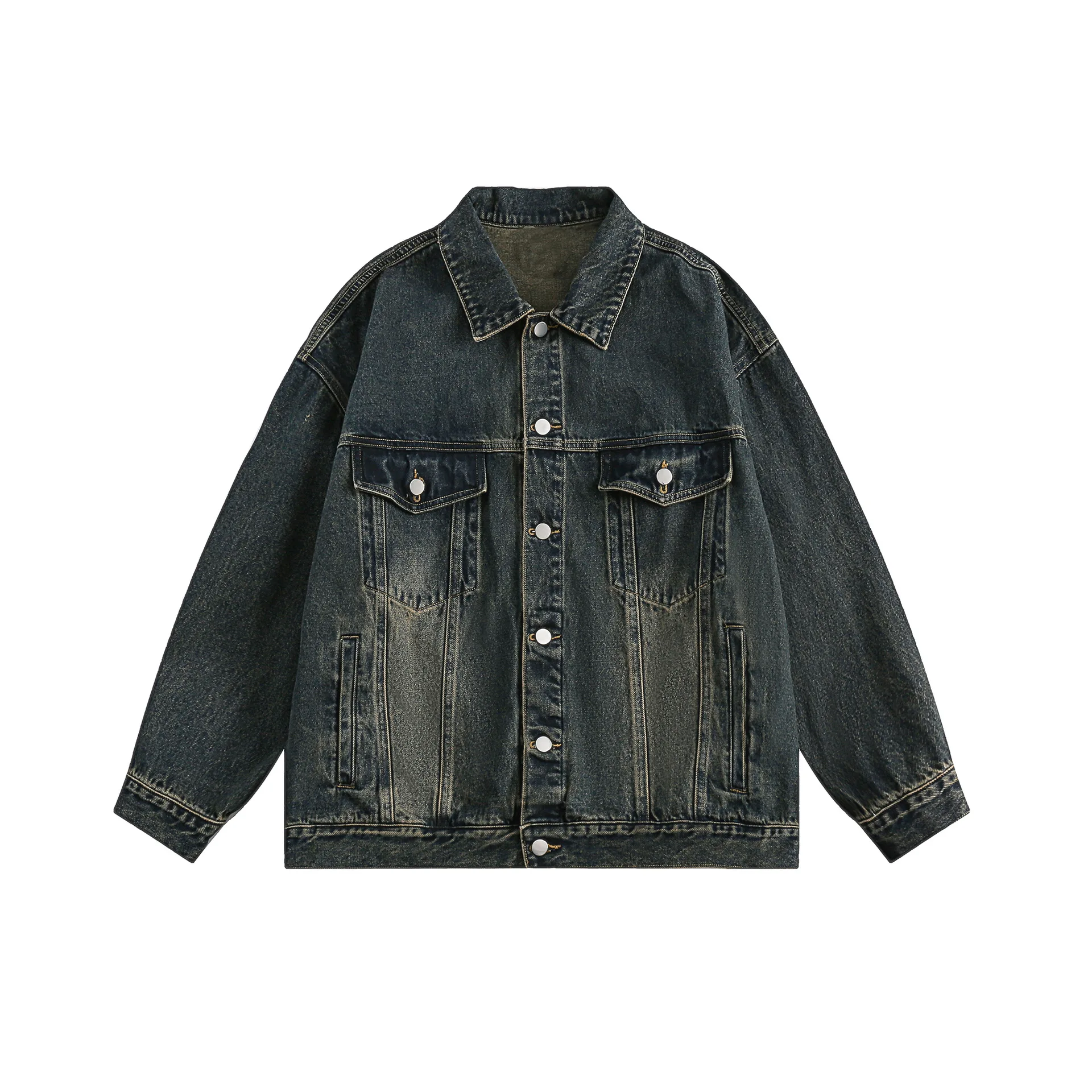 

2025 Autumn New Oversize Classical Denim Jackets Washed Vintage Casual Jacket