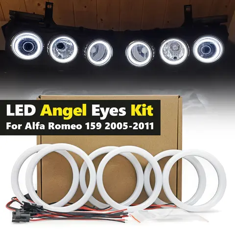DRL Super Bright 6pcs Dual Color Car Styling for Alfa Romeo Brera Spider 159 2005-2011 Cotton LED Angel Eyes Halo Rings Day kit