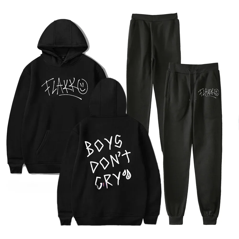 Rapper Rels B Boys Don't Cry Tracksuit Sets Men Casual Hoodies Sweatshirt+Sweatpants 2 Piece Set Fashion Streetwear Clothes