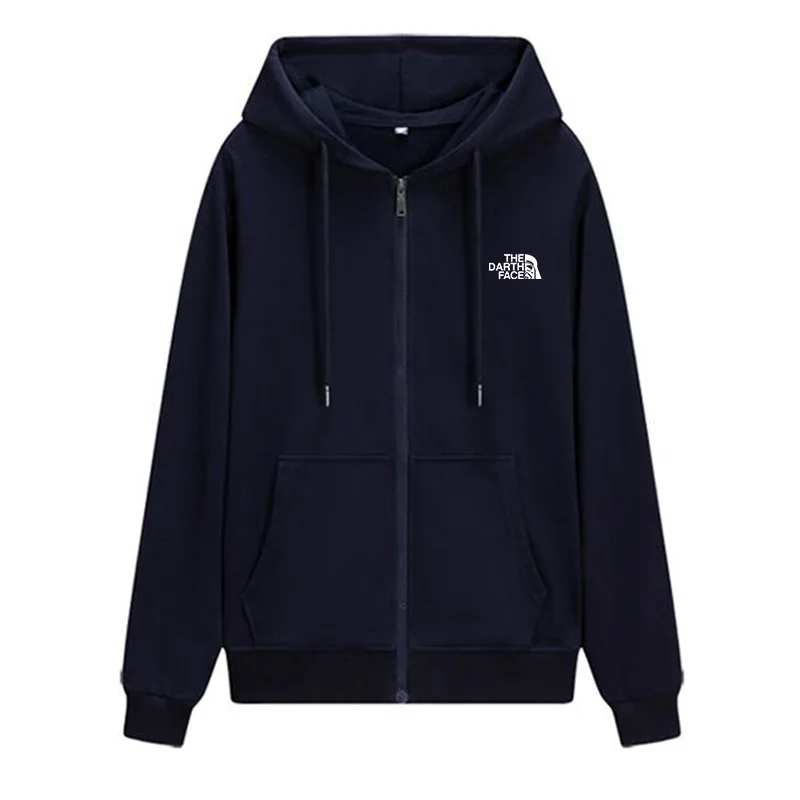 Men's Zipper Closure Hooded Jacket with Drawstring, Solid Color Casual Sportswear Hot Sale Long Sleeve Hooded Jacket