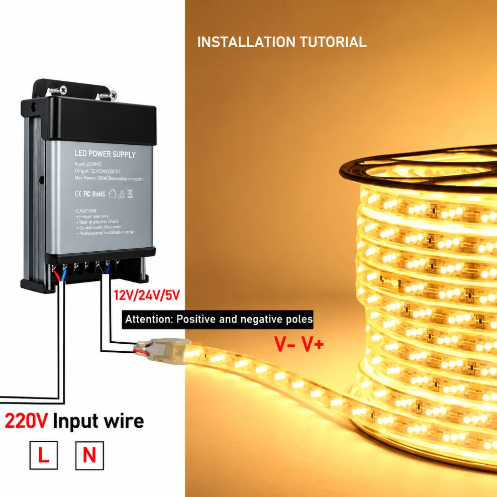 Rainproof LED Switching Power Supply AC180-260V to DC 5V 12V 24V 36V 48V 60-600W Outdoor Transformer for Outdoor use Luminaire