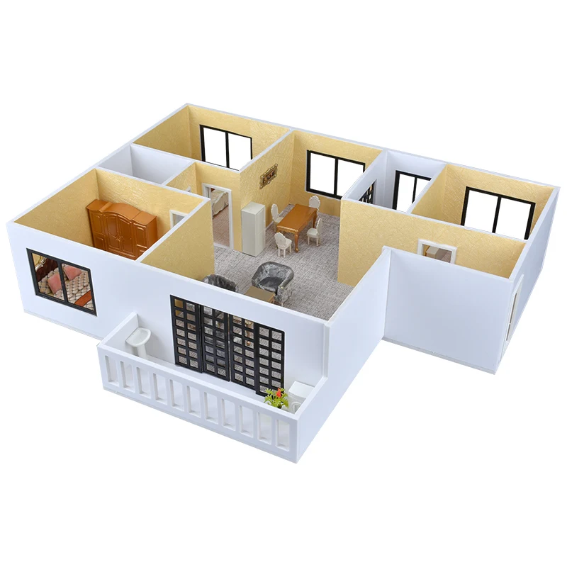 1:25 Scale Architectural Model Kit, DIY Sectional House Building with Furniture Set for Interior Design Sand Table Diorama