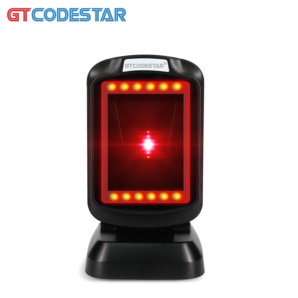 GTCODESTAR  Wired Table Barcode Scanner Qr Code Scan 2D Barcode Reader Omnidirectional bar Code Scanners for Supermarket Scan