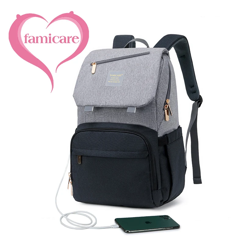 

Diaper Backpack Baby Stroller Bag Mummy Daddy Waterproof Oxford Handbag Nursing Nappy Kits Maternity Packs USB Warmer Holder New