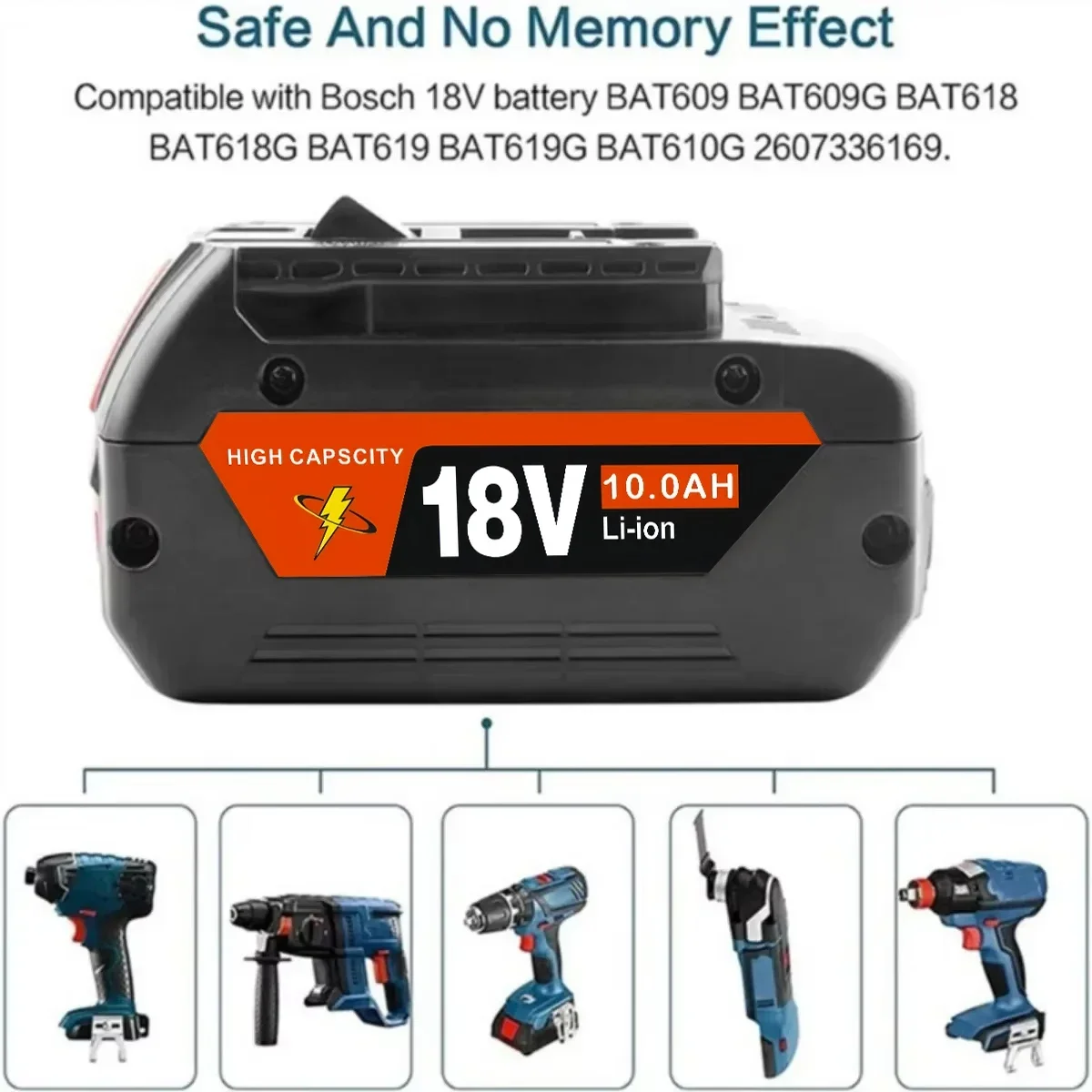 Originální dobíjecí baterie pro elektrické nářadí Bosch 18V 6,0Ah pro GBH GDR GSR DDS180 BAT614G (KC) Náhradní lithium-iontová baterie - náhled 4