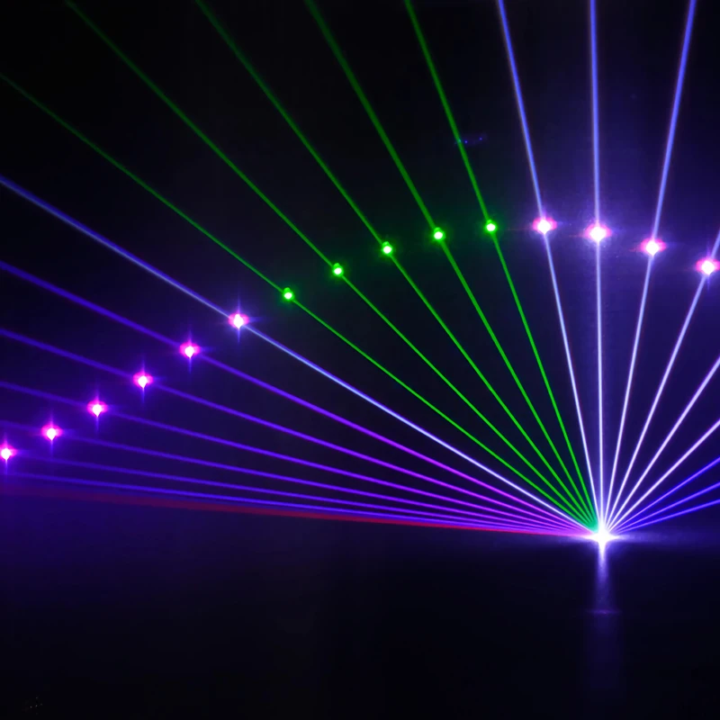 Stage Laser Light 10W Full Color Animation RGB Laser Show Projector 30K Scanner  With DMX512  ILDA  RJ45  Safety Key