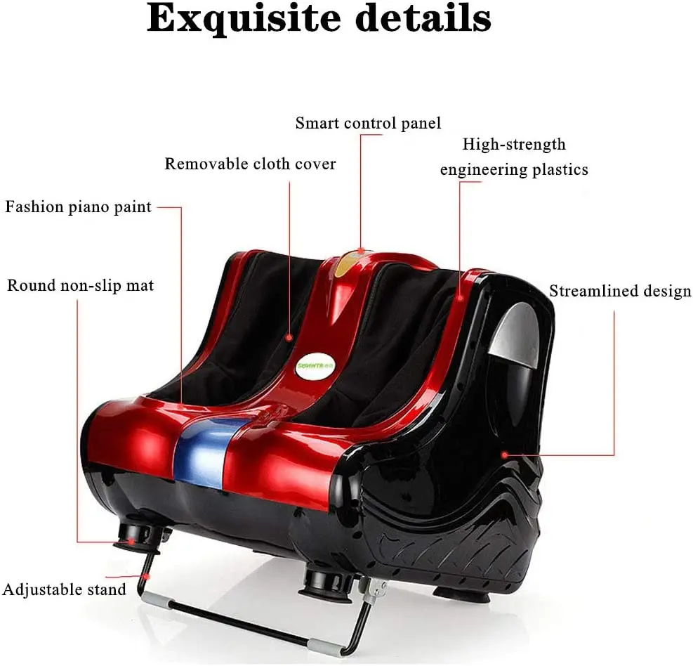 Massageador Shiatsu elétrico de luxo para pés e panturrilha - rolo aquecido com terapia de vibração, intensidade multinível para alívio da dor nas pernas)