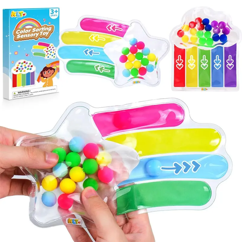 4/5-Color Montessori Sensory Toy for Kids - Sorting Learning Game with Colorful Balls Fine Motor Skills Development Playset