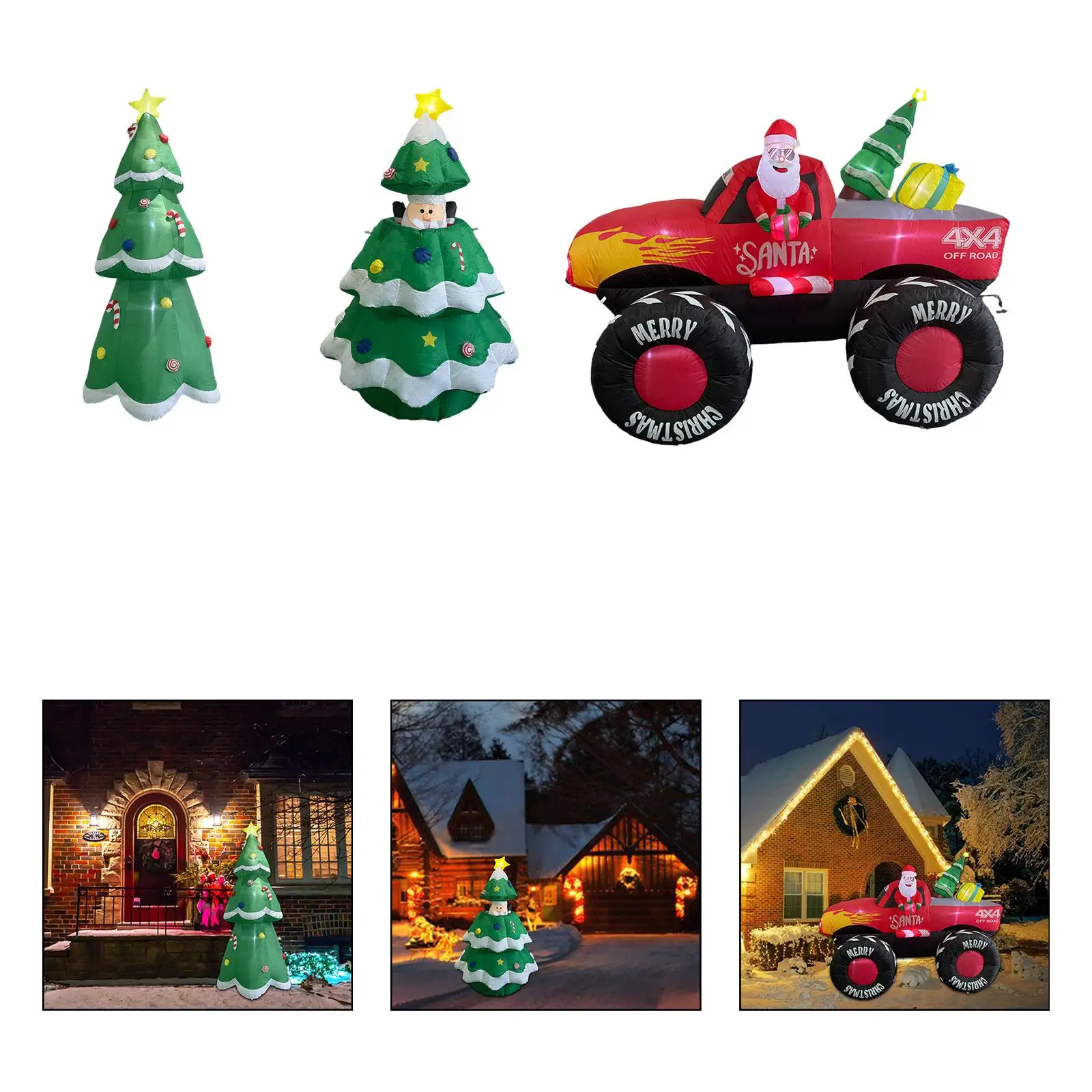 Inflatable Christmas Decoration Luminous Cute Built in LED Lights Outdoor Decorations for Outside Backyard Patio Festival Home