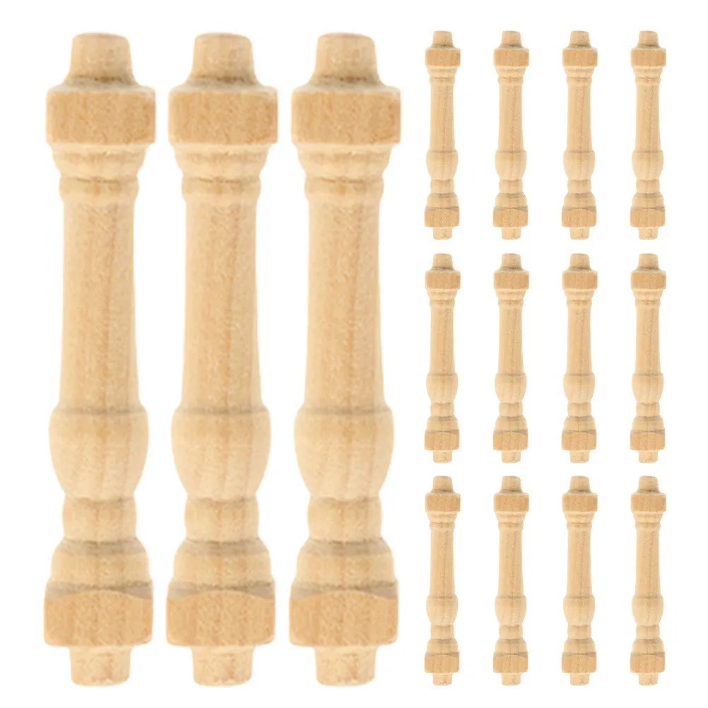 

24 шт. миниатюрных деревянных поручней для кукольного домика, аксессуары для спальни, гостиной, лестницы, балкона, миниатюрная мебель для самостоятельной сборки