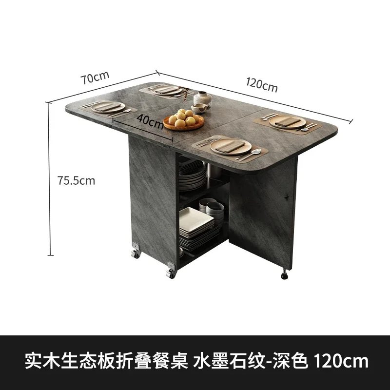 Solid wood folding dining table household folding table Foldable eating table Small apartment multi-functional study tabl