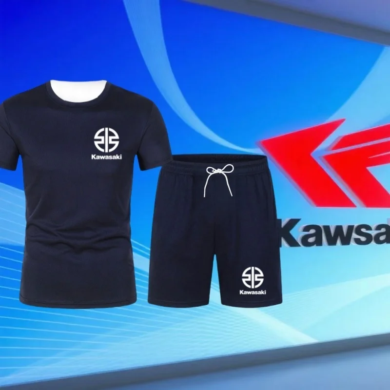

Kawasaki Summer Hot Selling Quick Drying Breathable Shorts Short Sleeve Set Summer Thin Outdoor Cycling Comfortable Short Set