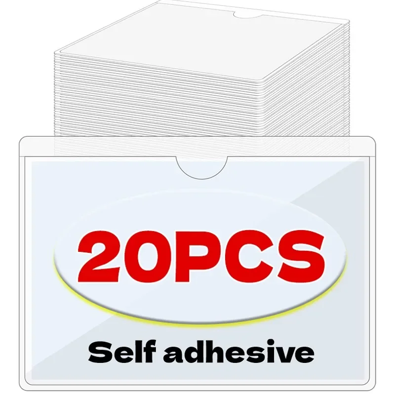 1/20Pcs Self‑adhesive Transparent Car Windshield Parking Permit Card Holder Plastic Clear Label Pocket Bill Storage Cover