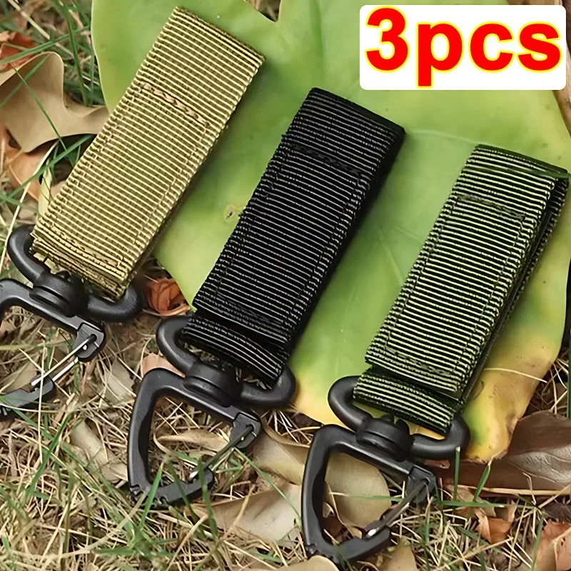 Outdoor Camping Carabiner Nylon Molle Tactical Backpack Key Hook Webbing Buckle System Belt Buckle Hanging Climbing Accessory