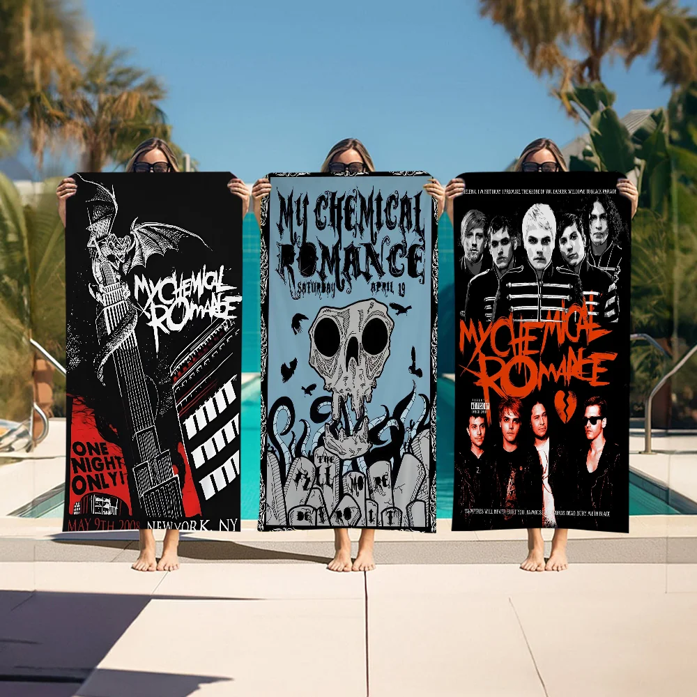 Банное полотенце My Chemical Romance Band из микрофибры, мягкое водопоглощающее дышащее полотенце для девочек и детей, декоративное пляжное полотенце с героями мультфильмов