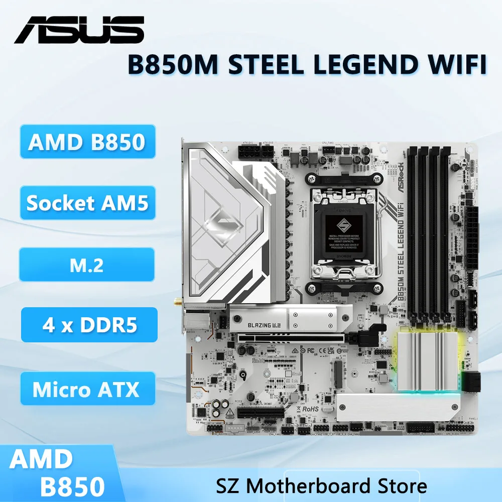 Am5 Micro Atx Pcie 5.0 Motherboard - ﻿ ASROCK B850M STEEL LEGEND WIFI