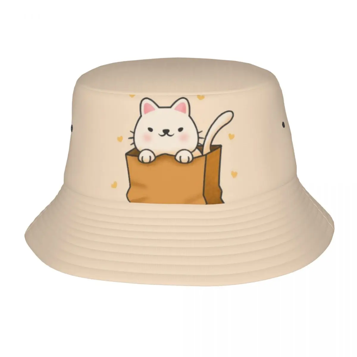 

Маленькая кошка в бумажном папье-ведро, милые рыбацкие шапки в стиле Харадзюку для мужчин и женщин, солнцезащитные шляпы для рыбалки, дышащая кепка на заказ «сделай сам»