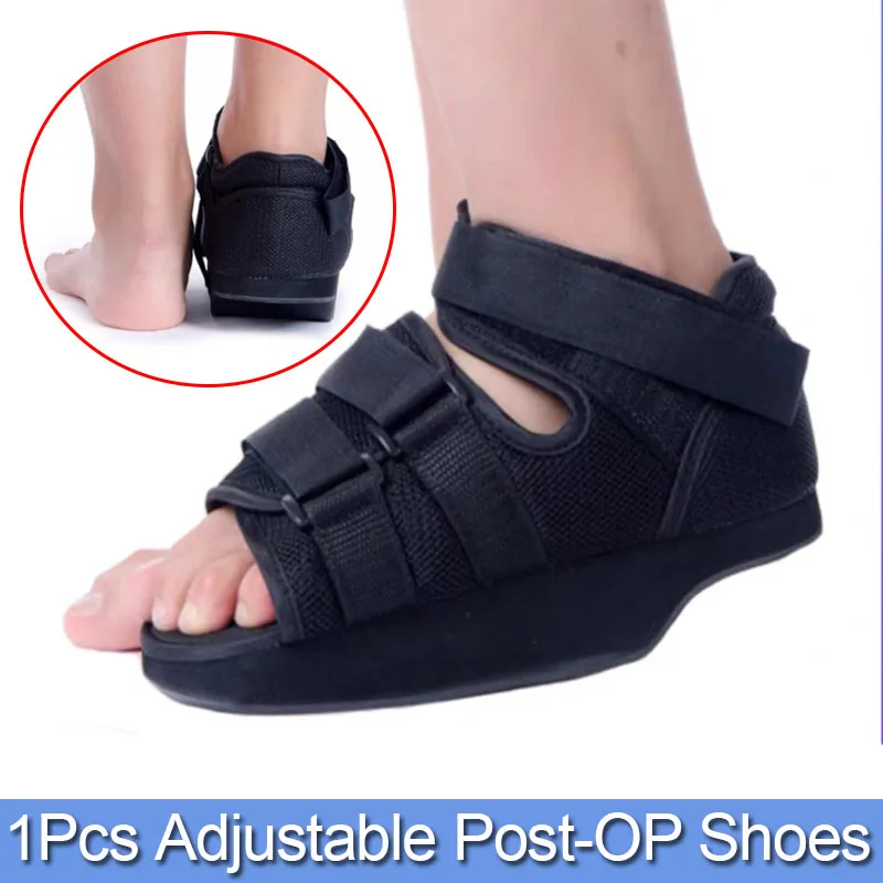 Post-op Shoes Heel Wedge Healing Shoe Lightweight Heel Relief Orthopedic Foot Brace Offloading Shoes for Fracture, Ulcerations