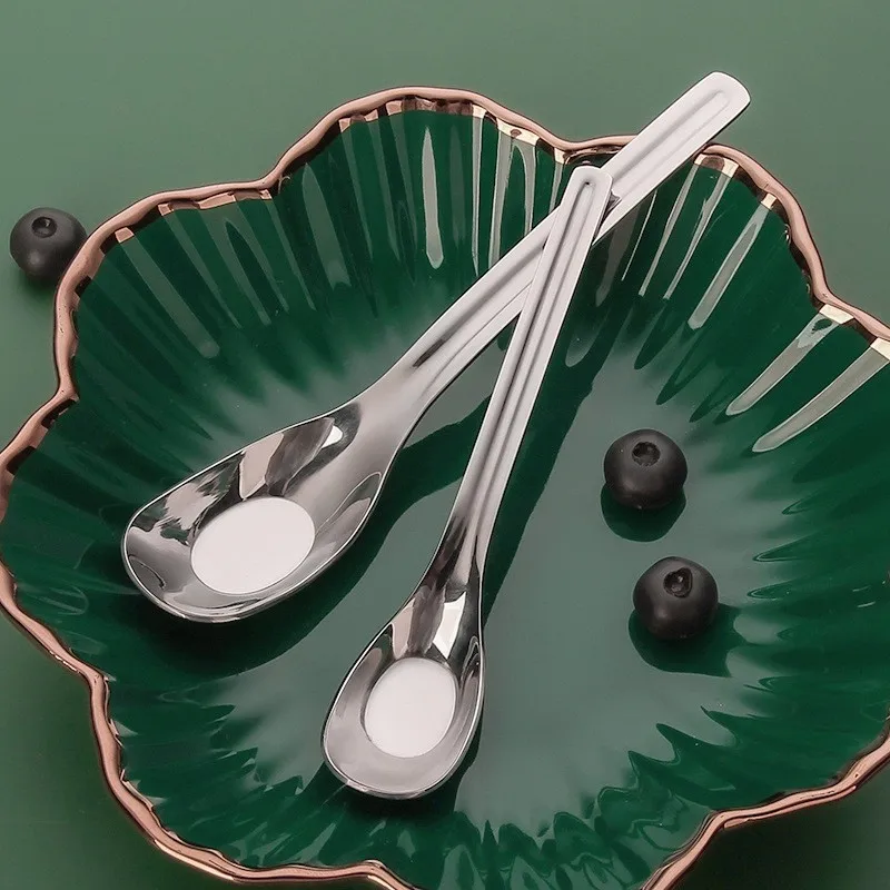 

304 Stainless Steel Soup Spoons Dinner Spoons Mirror Polished Chinese Soup Spoon for Dessert Cereal Ramen Noodles Wonton