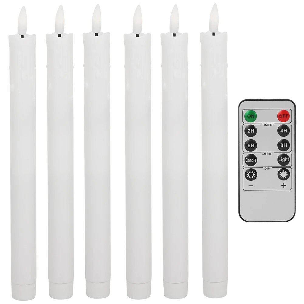 LED Vlamloze Taper Kaarsen Flikkeren met 10-Key Afstandsbediening 11 "Batterij-aangedreven Ivoor Kandelaars Kerst Thuis Bruiloft Decor