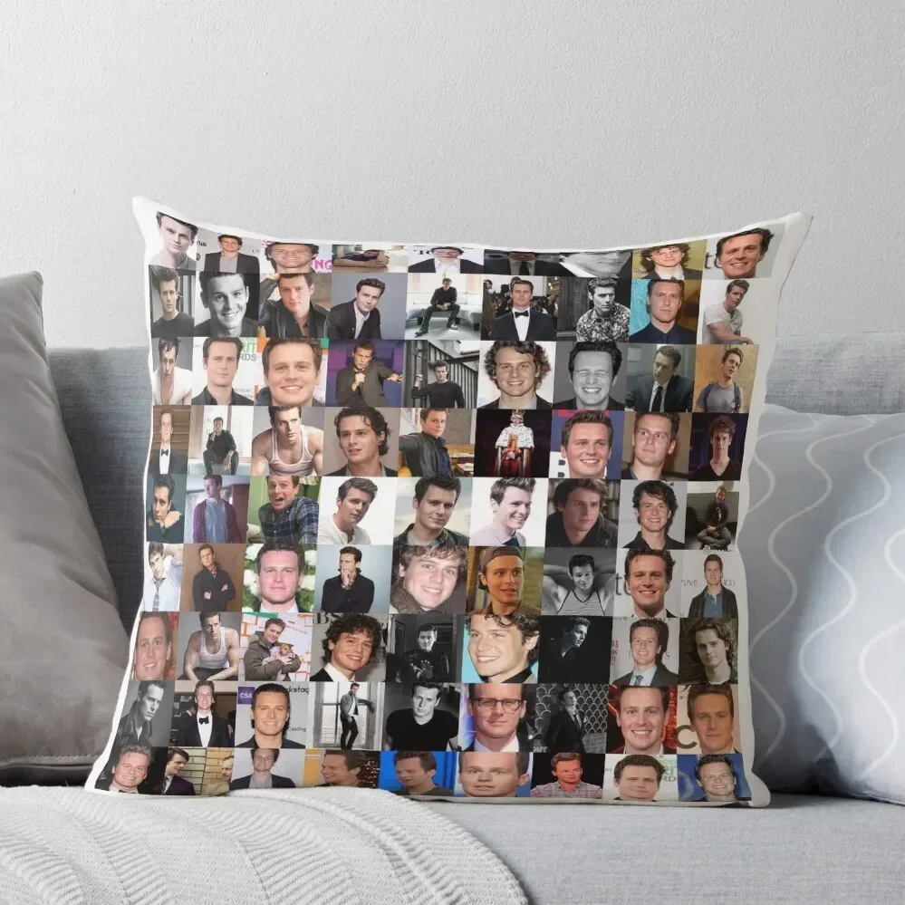 

Jonathan Groff Collage - Many Items Available Throw Pillow Luxury Sofa Cushions pillows decor home Elastic Cover For Sofa pillow