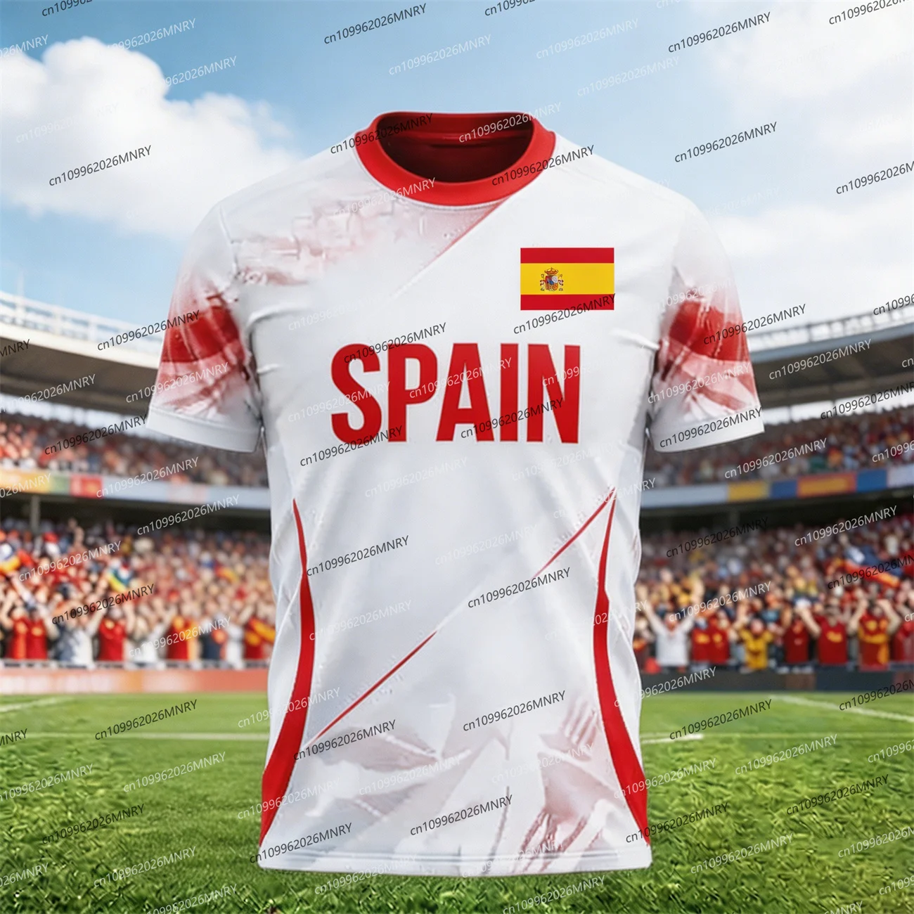 2026 Spain Flag Emblem tshirt Fan Jersey Men T Shirt Spain Soccer Jersey T-shirts For Men Spain Jersey Fashion Men's clothing - view 6