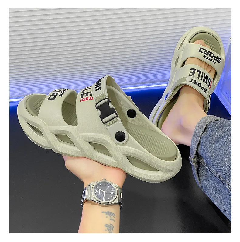 Herren-Sommer-Outdoor-Sandalen – Rutschfeste, geruchsabweisende Freizeit- und Fahrersandalen, ultraweiche Cloud-Comfort-Strandslipper für Herren – Detail 13