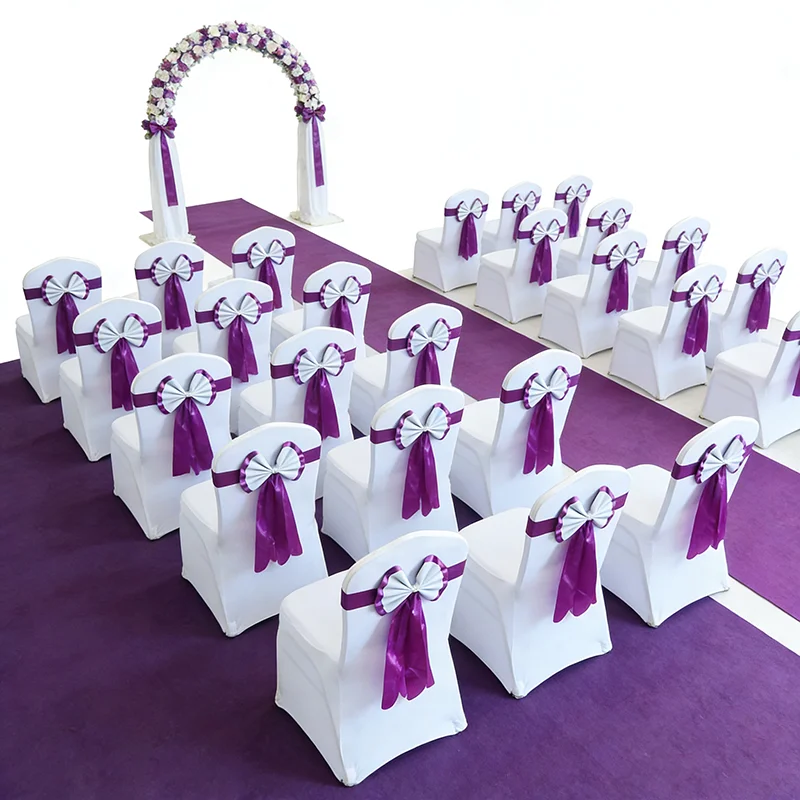 10 Pcs Chair Sashes Tie Satin Knot Back Colourful Ribbon Belt Bow For Hotel Banquet Wedding Party Event Decoration Wholesale