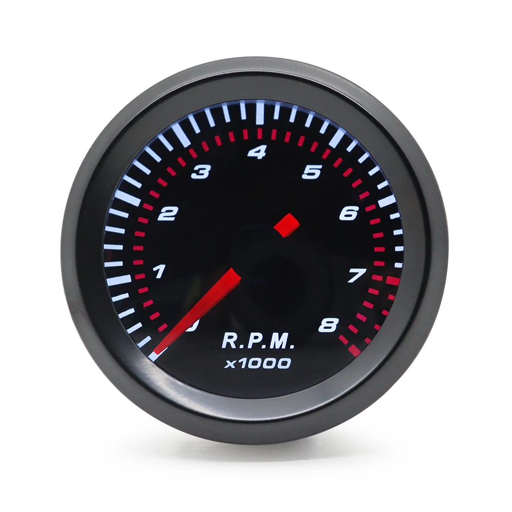 52mm Electrical Car Engine Speed Pointer Tachometer Tacho Gauge Meter Tester 0~8000 RPM Counter For 1-8 Cylinders Gasoline Car